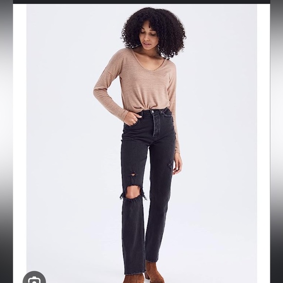 Abercrombie the dad high rise black size 2 great condition no flaws - Picture 5 of 12